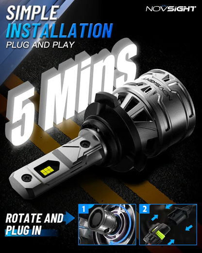 Novsight N61T General Series H4/9003 60W 13000LM DUAL Color LED Headlight Kit - Improved Visibility and Easy Installation - Electromann SA