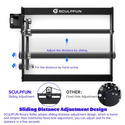 DEMO SCULPFUN S9 Laser Engraving and Cutting Machine + Laser Rotary Roller Combo - Electromann SA