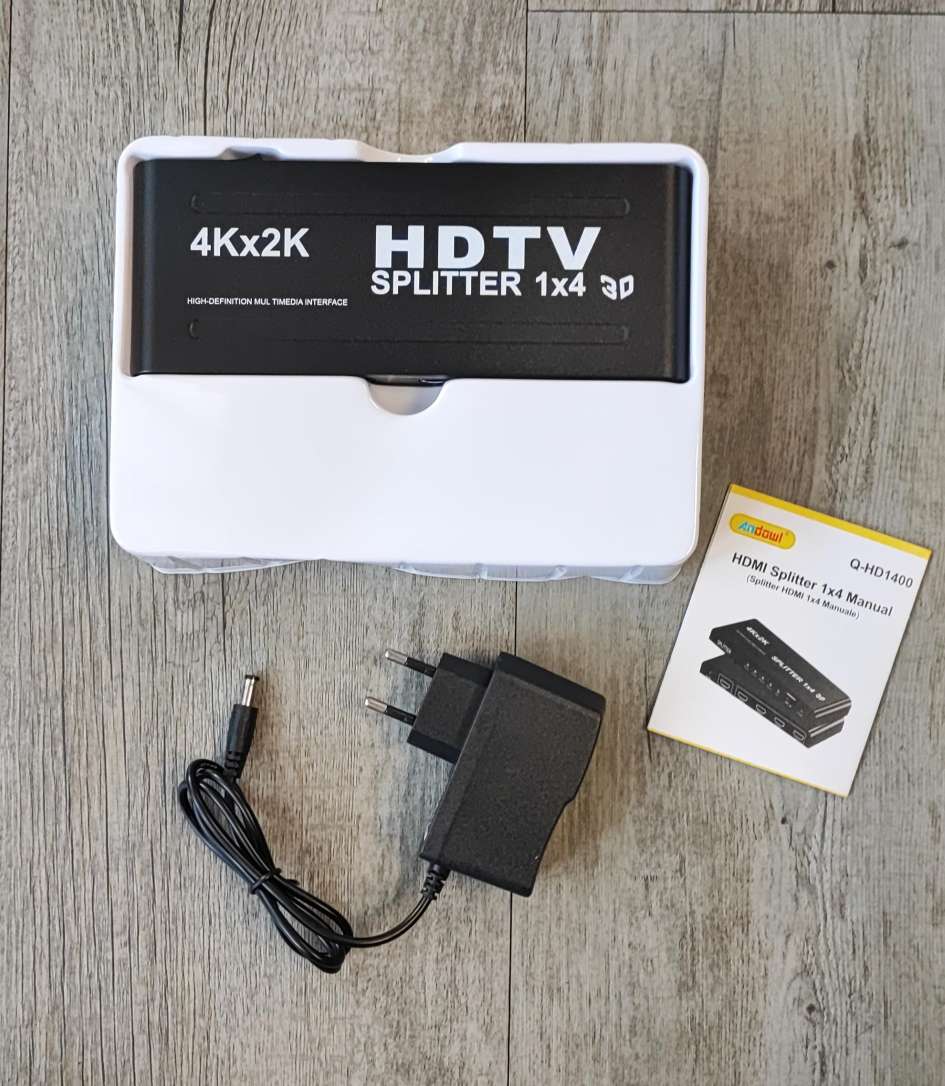 ANDOWL Q-HD1400 3D 1080P 1 to 4 HDMI Splitter - Distribute HDMI Signal to Four Displays Simultaneously - Electromann SA