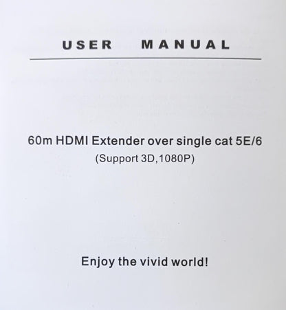 High-Quality 60m HDMI 1080P Over CAT5e/CAT6 Extender | Extend HDMI Signals up to 60 Meters - Electromann SA