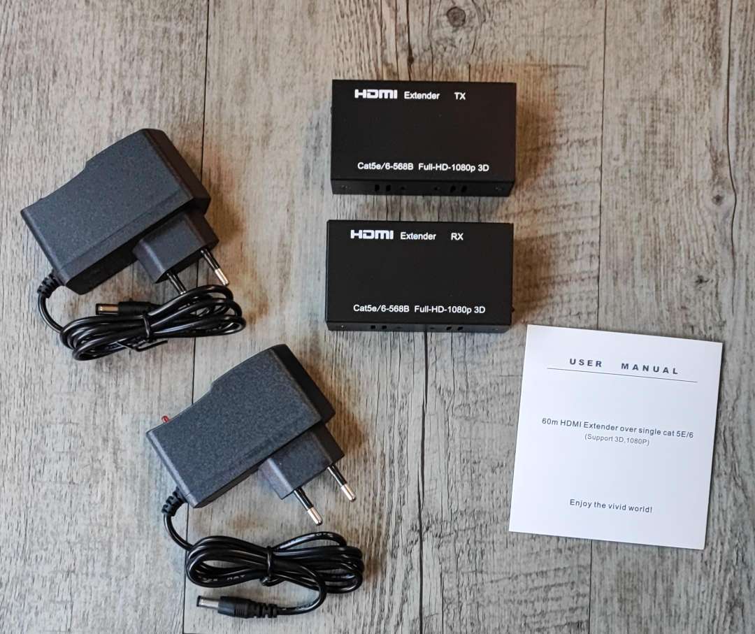 High-Quality 60m HDMI 1080P Over CAT5e/CAT6 Extender | Extend HDMI Signals up to 60 Meters - Electromann SA