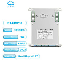 JK 1Amp Active Balance Smart BMS 8S20P 200A for Lifepo4 Li-Ion Lto Battery - Efficient Battery Management System - Electromann SA