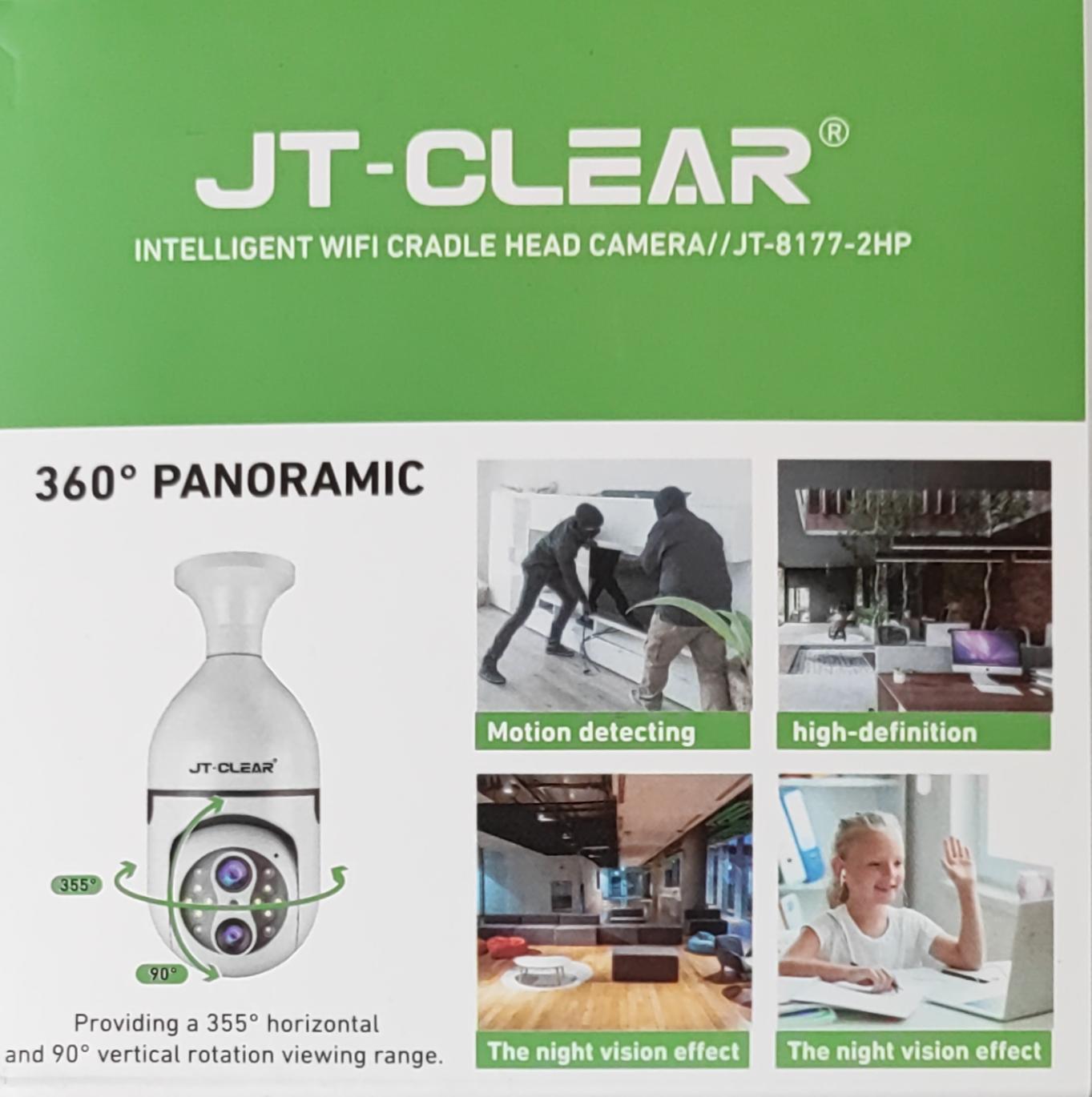 JT-CLEAR 2MP HD Wifi Intelligent Cradle Head Smart Camera - High-Quality Surveillance Camera with Remote Monitoring and Motion Detection - Electromann SA