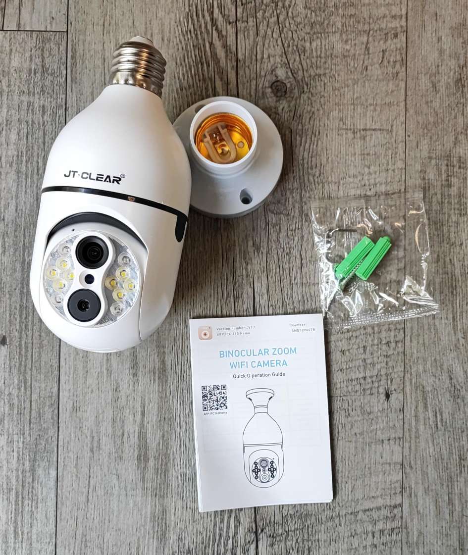 JT-CLEAR 2MP HD Wifi Intelligent Cradle Head Smart Camera - High-Quality Surveillance Camera with Remote Monitoring and Motion Detection - Electromann SA