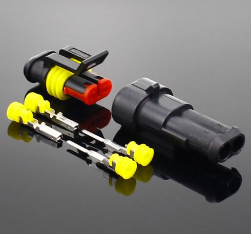 2 Pin Super Seal Waterproof Electrical Automotive Wire Connector Plug Set for Reliable and Waterproof Wire Connections. - Electromann SA