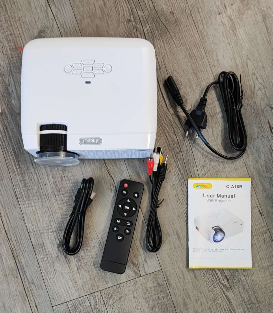 Andowl Q-A16B Ultra HD WiFi Mirroring LED Projector - Stunning Visuals in Ultra HD Resolution with Built-in WiFi - Electromann SA