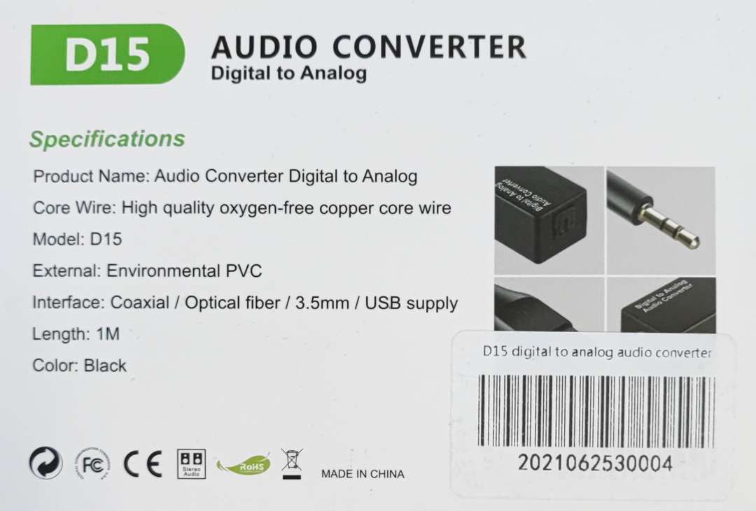 D15 Digital to Analog Audio Converter Kit - High-Quality Converter for Digital to Analog Audio Signals - Electromann SA