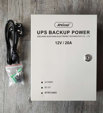 ANDOWL Q-UP1220 12v 20 Amp Power Supply UPS Backup - Reliable and Efficient Power Supply Unit - Electromann SA