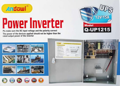 ANDOWL Q-UP1215 12v 15 Amp Power Supply UPS Backup - Uninterrupted Power for Electronics - Electromann SA