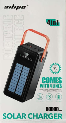Silipu HUGE CAPACITY 40000mAh 296wh Quad 2.4A USB SOLAR Power Bank and Mobile Phone Charger - Charge Multiple Devices Simultaneously - Electromann SA