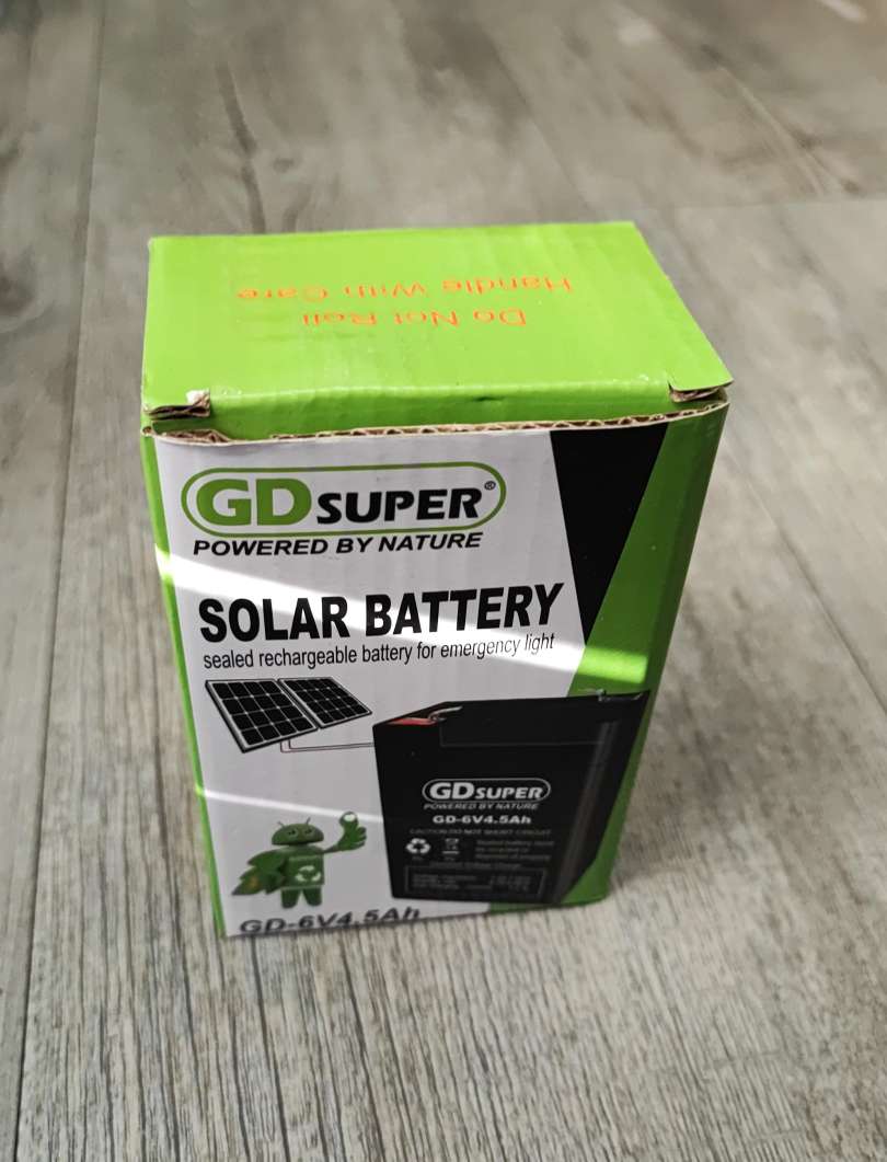 GDSUPER 4.5ah 6v Rechargeable Solar Battery - High-Quality Battery for Solar-Powered Systems - Electromann SA