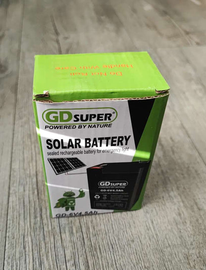 GDSUPER 4.5ah 6v Rechargeable Solar Battery - High-Quality Battery for Solar-Powered Systems - Electromann SA