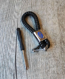 3D Metal+Leather Braided Woven Rope Car Keychain for Subaru - Stylish and Durable Key Accessory - Electromann SA