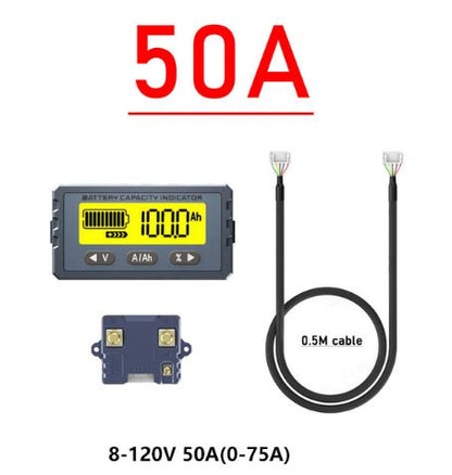 High-Quality 50Amp Lithium Battery Tester and Coulomb Meter Monitor - Accurate Voltage, Current, and Charge Measurement - Electromann SA