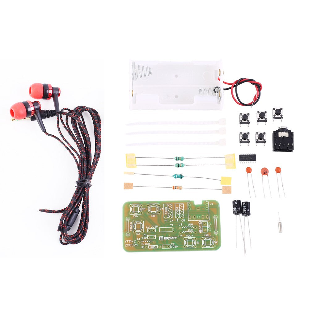 DIY FM Stereo Radio Module with Headset - Adjustable 76-108MHz Wireless Receiver DC 3V - Electromann SA