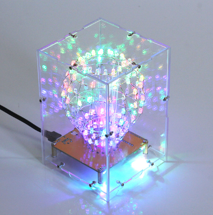 DIY LED Light Cube Apple Ball Music Spectrum RGB Kit - Enhance Your Music Experience - Electromann SA