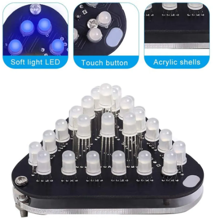 DIY Kit Triangle Shape LED Flashing Lamp Ring Light (10006474) - Electromann SA