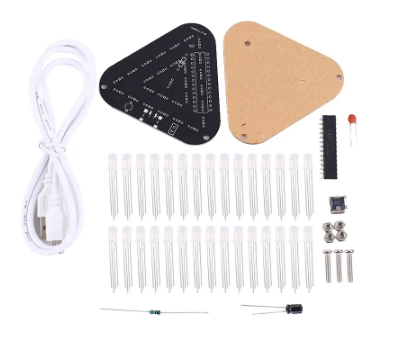 DIY Kit Triangle Shape LED Flashing Lamp Ring Light (10006474) - Electromann SA