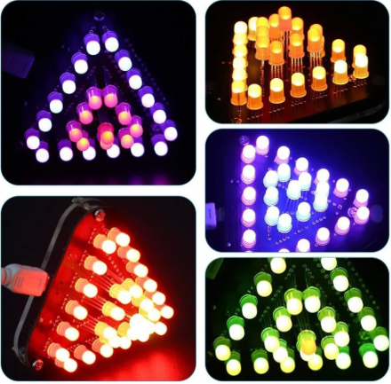 DIY Kit Triangle Shape LED Flashing Lamp Ring Light (10006474) - Electromann SA