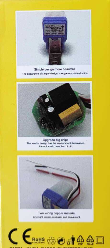 ANDOWL Q-L438 12VDC Day/Night Switch - Automatic Lighting Control - Electromann SA