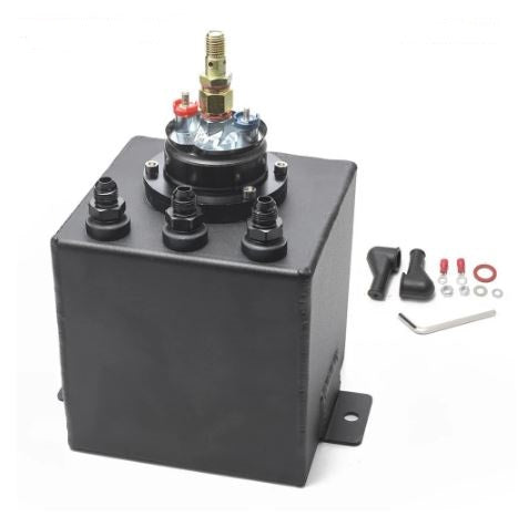 Universal 2L Aluminium Fuel Surge Tank with 044 Fuel Pump - Electromann SA