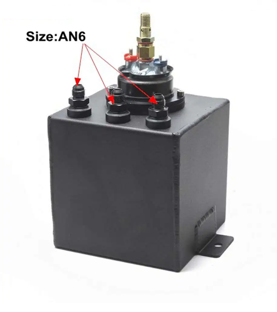 Universal 2L Aluminium Fuel Surge Tank with 044 Fuel Pump - Electromann SA