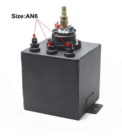 Universal 2L Aluminium Fuel Surge Tank with 044 Fuel Pump - Electromann SA
