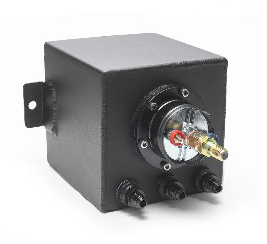Universal 2L Aluminium Fuel Surge Tank with 044 Fuel Pump - Electromann SA