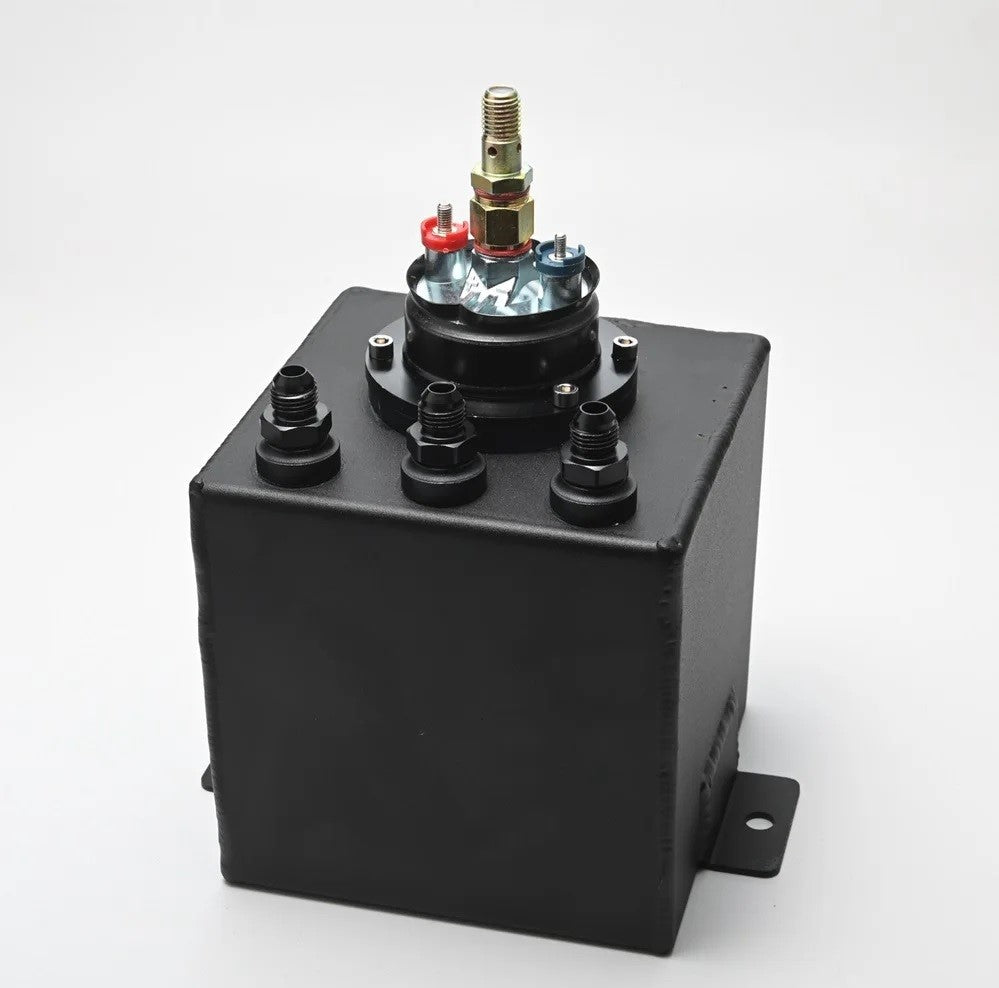 Universal 2L Aluminium Fuel Surge Tank with 044 Fuel Pump - Electromann SA