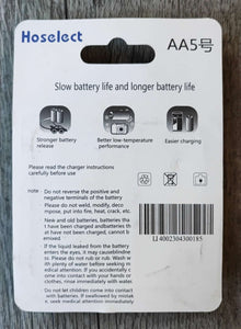 Hoselect AA 1.2v 900mah Lithium-Ion Rechargeable Battery 4Pack - Electromann SA