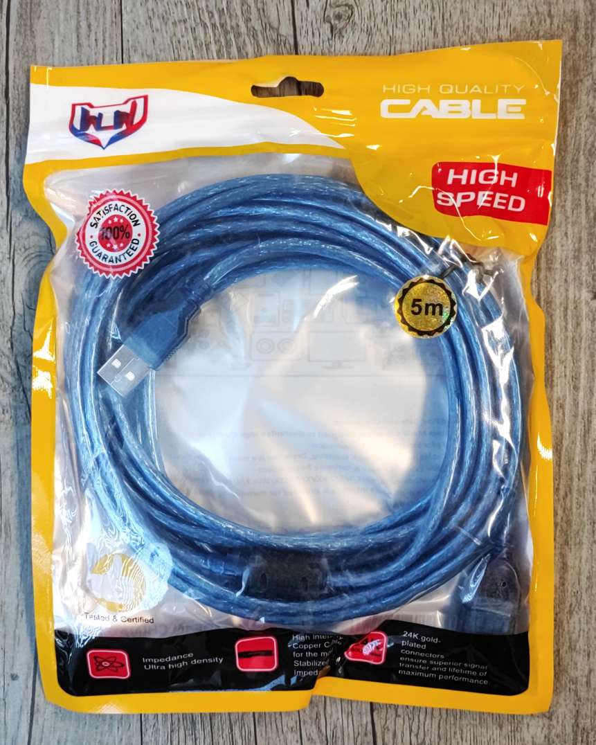 High Speed 5Meter USB Extension Cable - Extend Your USB Devices with Ease - Electromann SA