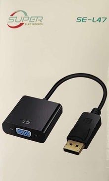 SUPER SE-L47 Display to VGA Adapter - Connect DisplayPort to VGA with Ease (10006674) - Electromann SA