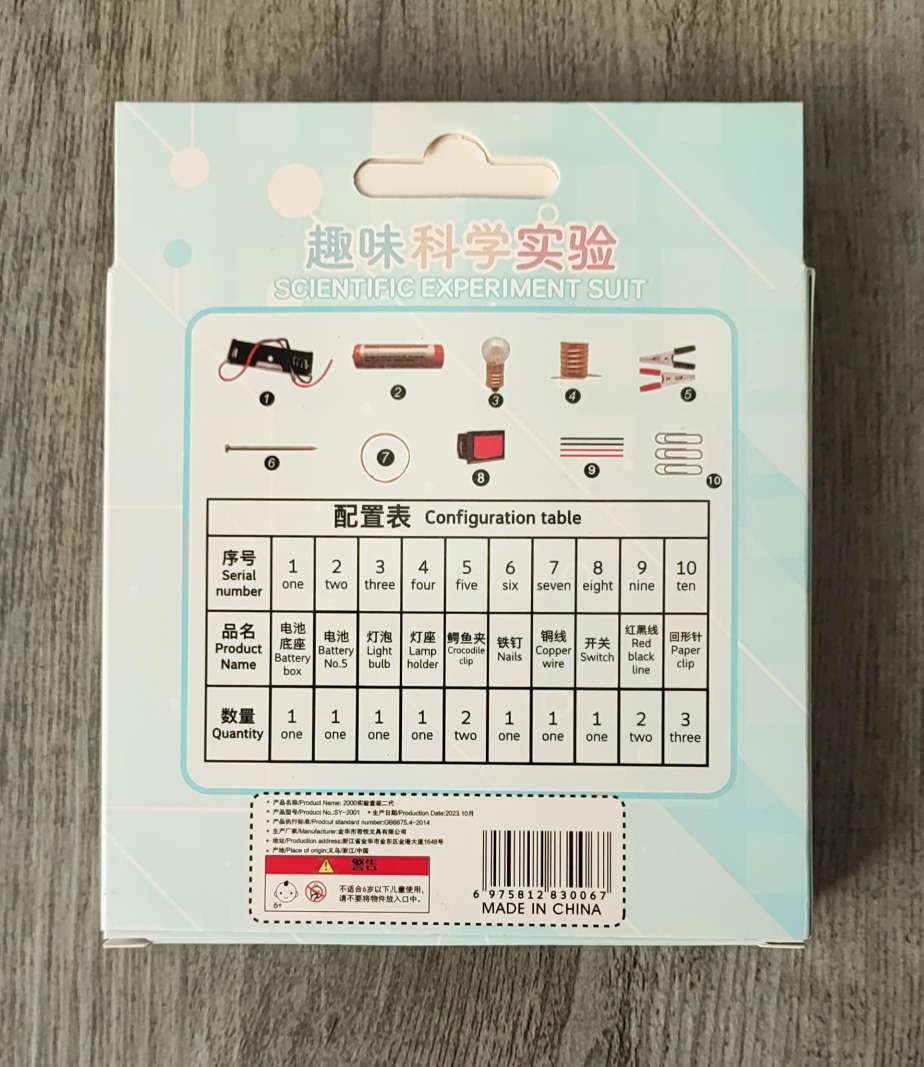 10pc DIY Kids Science Project Kit - Hands-on Learning Experiments for Children - Electromann SA