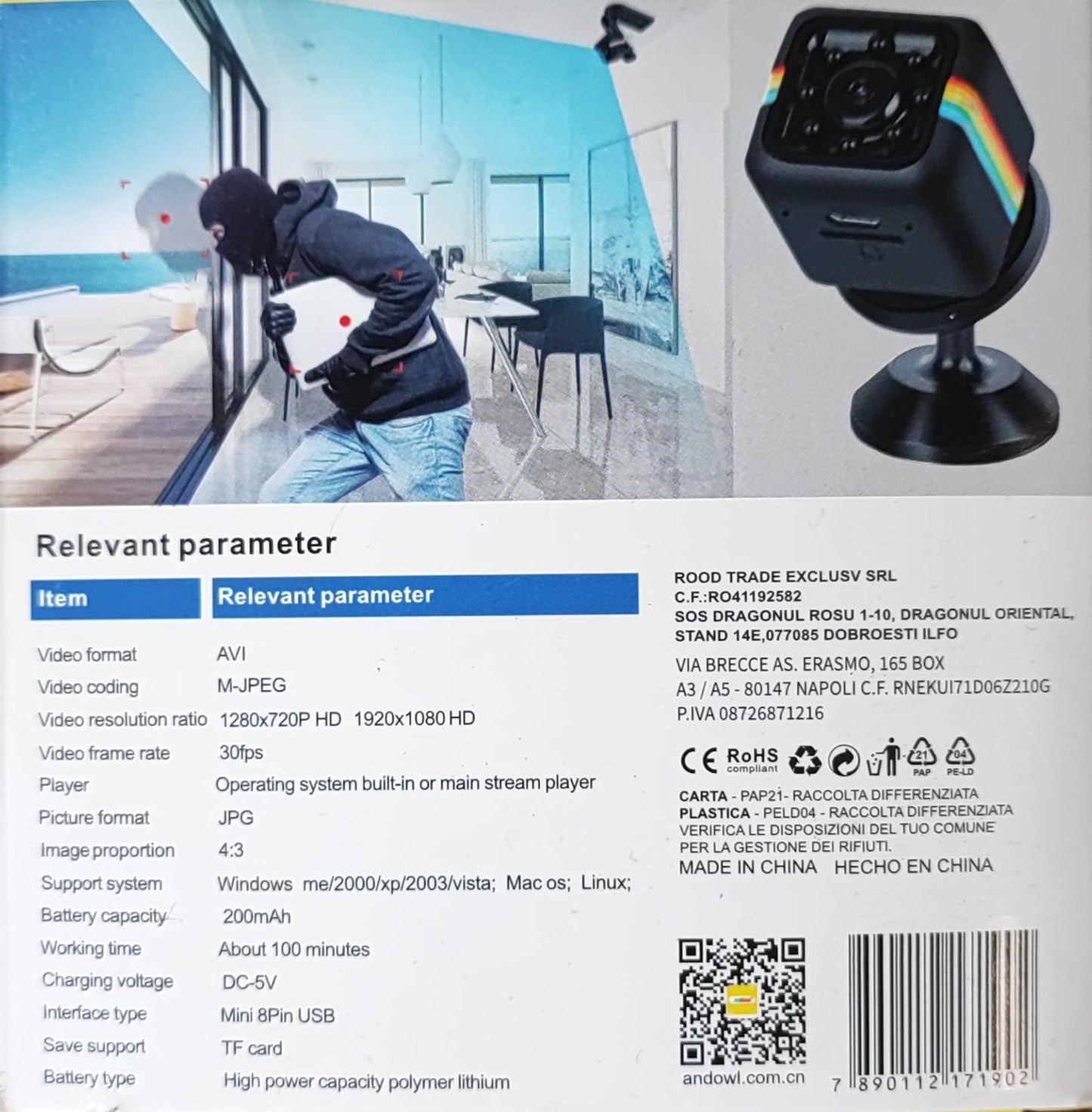 ANDOWL 1080P HD Mini Camera DVR - Electromann SA