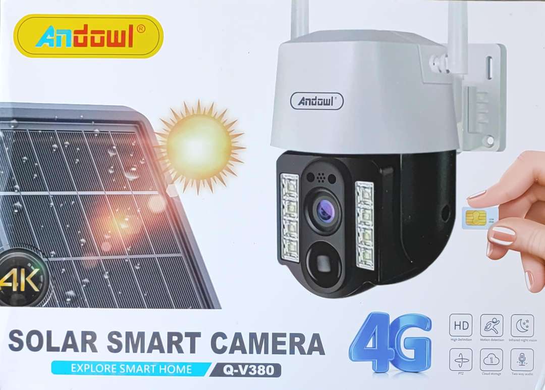 DEMO Andowl Q-V380 4K Solar Intelligent 4G IP PTZ Camera - Electromann SA