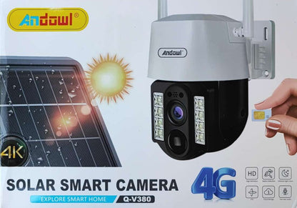 DEMO Andowl Q-V380 4K Solar Intelligent 4G IP PTZ Camera - Electromann SA