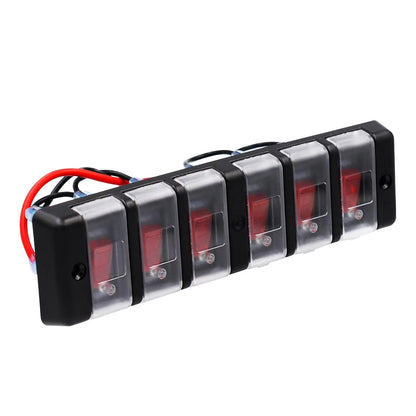 8 Gang DC 12V Splashproof Rocker Circuit Breaker Panel - Durable and Versatile Electrical Panel for Marine and Automotive Applications - Electromann SA