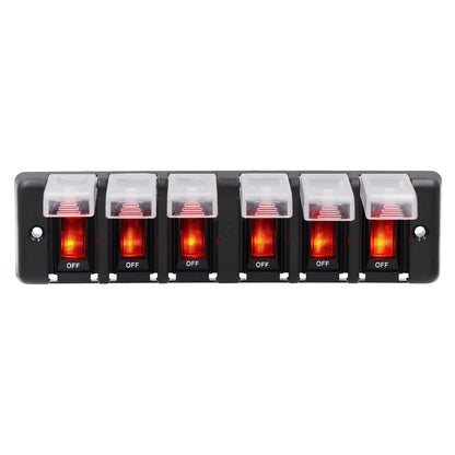 8 Gang DC 12V Splashproof Rocker Circuit Breaker Panel - Durable and Versatile Electrical Panel for Marine and Automotive Applications - Electromann SA