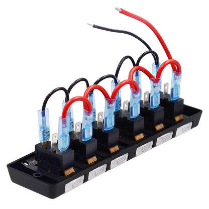 8 Gang DC 12V Splashproof Rocker Circuit Breaker Panel - Durable and Versatile Electrical Panel for Marine and Automotive Applications - Electromann SA