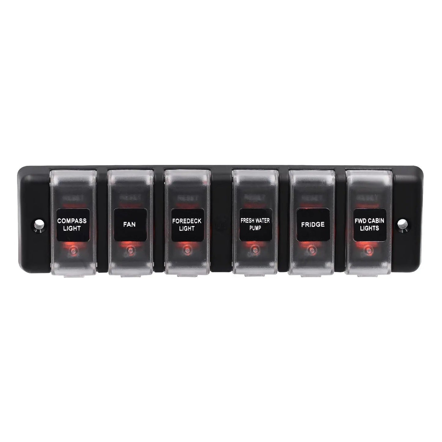 8 Gang DC 12V Splashproof Rocker Circuit Breaker Panel - Durable and Versatile Electrical Panel for Marine and Automotive Applications - Electromann SA