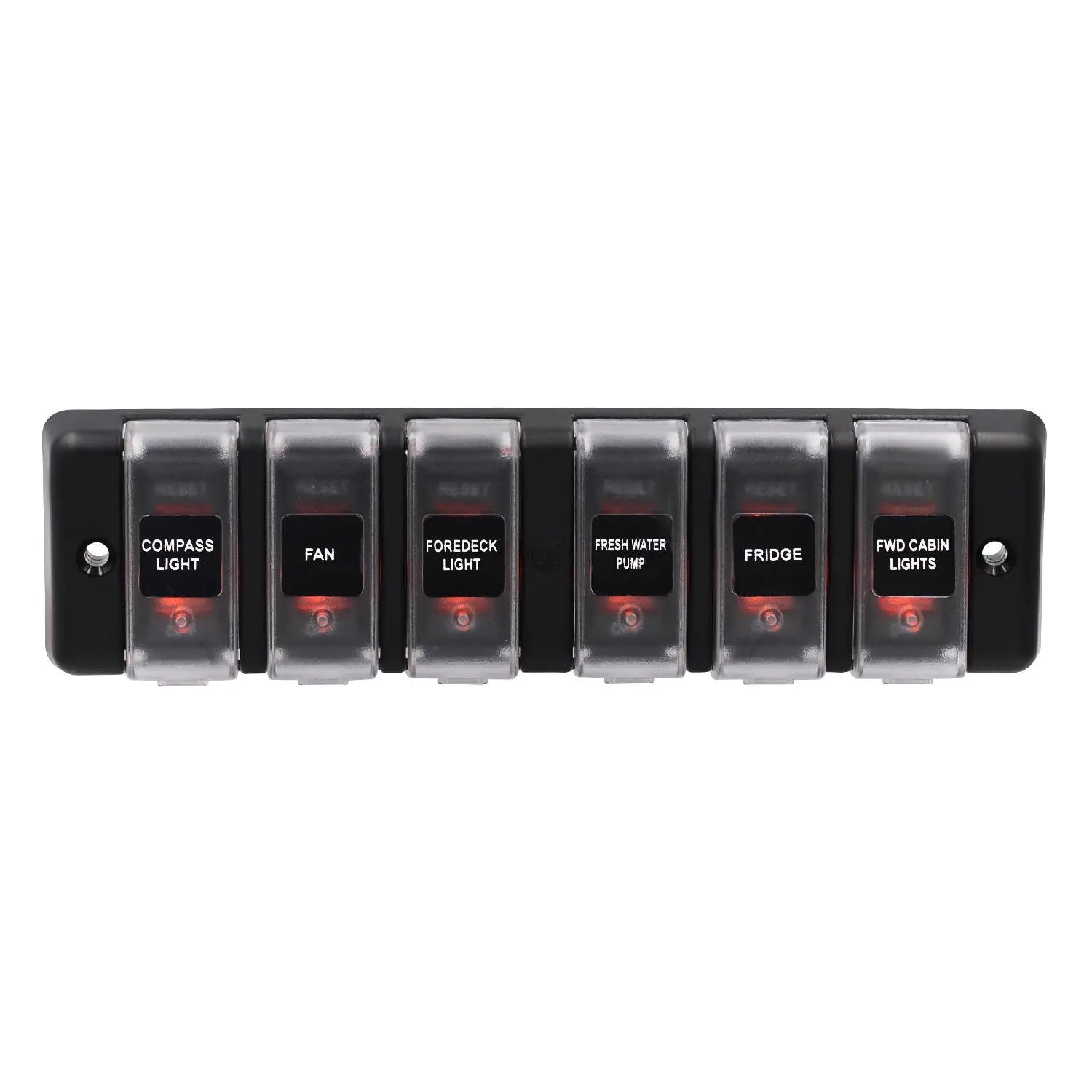 8 Gang DC 12V Splashproof Rocker Circuit Breaker Panel - Durable and Versatile Electrical Panel for Marine and Automotive Applications - Electromann SA