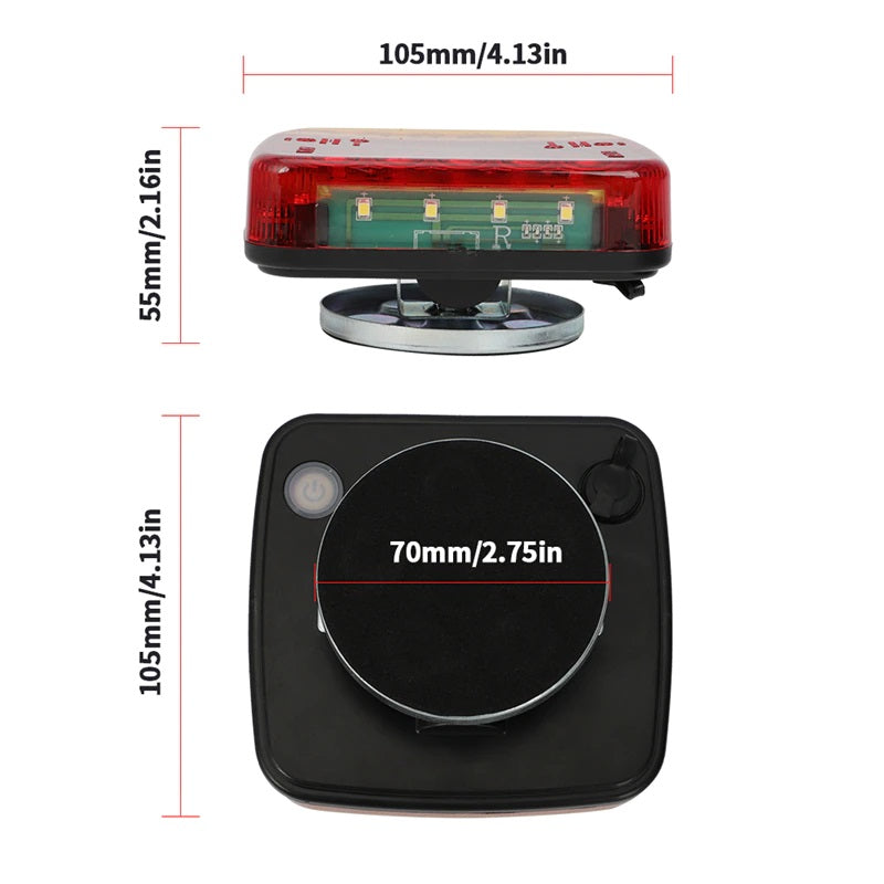 DEMO Versatile and Convenient Magnetic Wireless LED Truck/Trailer Tail Light Kit - Electromann SA