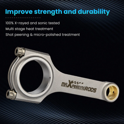 H-Beam Connecting Rods Set for Subaru EJ20 EJ25 130.5mm - Electromann SA