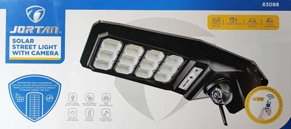 Jortan Solar Powered LED Street Pole Light with Wifi IP Camera - Eco-friendly Outdoor Lighting with Surveillance - Electromann SA
