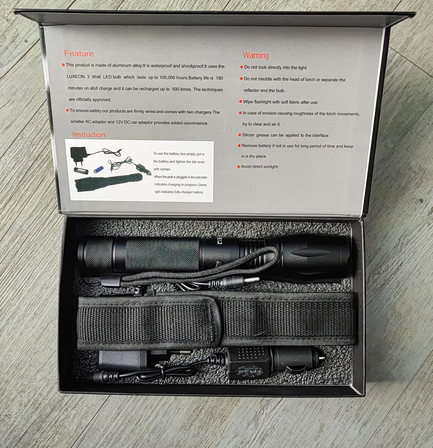 ETN 1800 Lumens Rechargeable Lithium Adjustable Zoom LED Flash light - Electromann SA