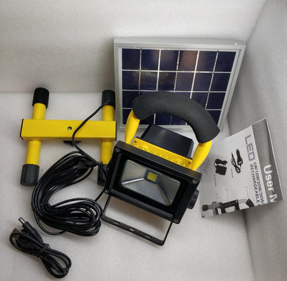 DEMO Yamato 20W Solar Rechargeable Portable LED Flood Light - Compact and Powerful Lighting Solution - Electromann SA