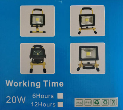 DEMO Yamato 20W Solar Rechargeable Portable LED Flood Light - Compact and Powerful Lighting Solution - Electromann SA