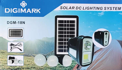 Digimark 3 LED Solar Portable Power Box Mobile Charger and Portable Light - Eco-Friendly Device for Power and Light On the Gol - Electromann SA