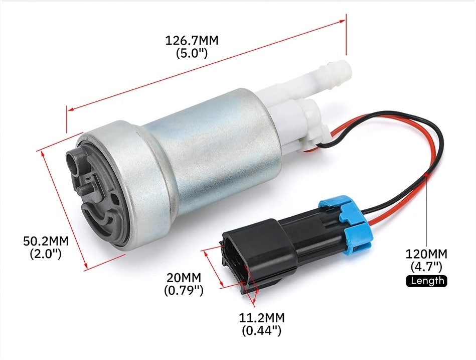 E85 Compatible High Performance In-Tank 450LPH Fuel Pump For Nissan/Subaru - Electromann SA