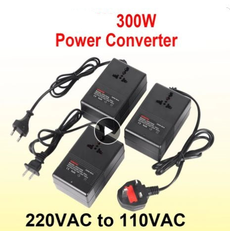 300W AC 220V To AC 110V Step Down Travel Adapter - Stay Connected Worldwide - Electromann SA
